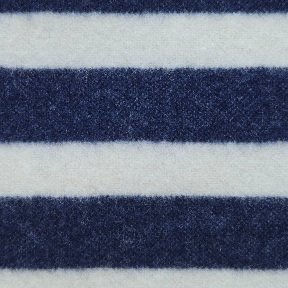 NWOT J. Crew Cream Wool Scarf with Navy Stripes - Picture 6 of 10